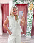 Harbor Heirloom Top-White/Gray