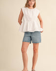 Sunday Melody Peplum Top-Off White