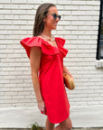 Flirt Alert Mini Dress- Red