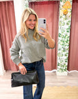 Downtown Girl Sweater-Heather Gray