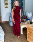 Turning Heads Maxi Dress- Wine