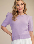 Weekend Time Knit Top-Lavender