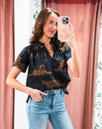 Zenzi Jungle Smocked Top