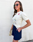 Nautical Moments Embroidered Knit Top
