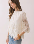 Baby's Breath Floral Eyelet Top