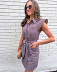 Vera Ruffle Button Down Mini Dress