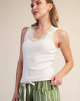 Florence Lace Tank- Ivory