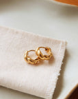 Brea Twisted Hoop Earrings-Yellow Gold
