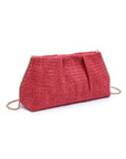 Breeze Woven Clutch-Coral
