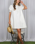She’s Gone Country Denim Dress-Cream