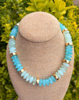 Rondelle Necklace-Pastel Blue