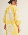 Isla Floral Baroque Dress-Yellow