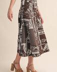 Rope Me In Midi Skirt-Brown