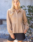 The Duchess Peplum Jacket-Tan