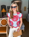 Sweet Vaca Embroidered Top