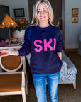Ski Sport Sweater-Navy/Pink