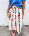 Floral Harmony Embroidered Midi Skirt