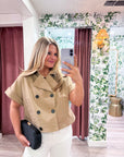 City Chic Crop Trench Top