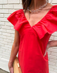 Flirt Alert Mini Dress- Red