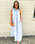 Julia Pinstripe Maxi Dress