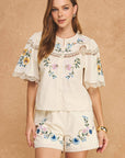 Orchid Whisper Embroidered Top