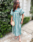 Sunkissed Glow Midi Dress- Dusty Mint/Cream