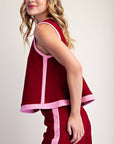 Soft Motion Knit Top-Burgundy