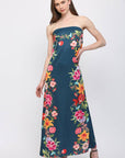 Summer Sorbet Strapless Maxi Dress