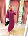 Glam Preview Midi Dress-Plum