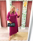 Glam Preview Midi Dress-Plum