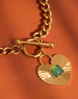 Green Heart Chain Necklace