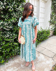 Sunkissed Glow Midi Dress- Dusty Mint/Cream