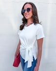 Easy On Me Knot Top-Off White