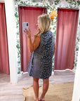 Huntress Jacquard Mini Dress-Blue