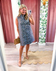 Huntress Jacquard Mini Dress-Blue