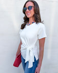 Easy On Me Knot Top-Off White