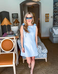 Breakfast at Tiffany's Mini Dress-Light Blue