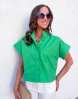 Timeless Touch Collar Top-Green