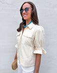 Seaside Zipper Front Jacket-Cream