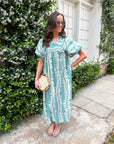 Sunkissed Glow Midi Dress- Dusty Mint/Cream