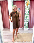 Margaux Mini Dress-Brown