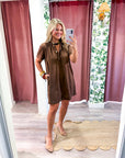 Margaux Mini Dress-Brown