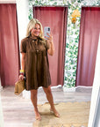 Margaux Mini Dress-Brown