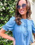 Denim Roots Mini Dress