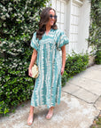 Sunkissed Glow Midi Dress- Dusty Mint/Cream