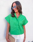 Timeless Touch Collar Top-Green