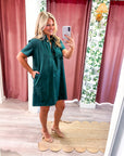Margaux Mini Dress-Hunter Green