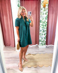 Margaux Mini Dress-Hunter Green