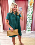 Margaux Mini Dress-Hunter Green