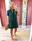 Margaux Mini Dress-Hunter Green